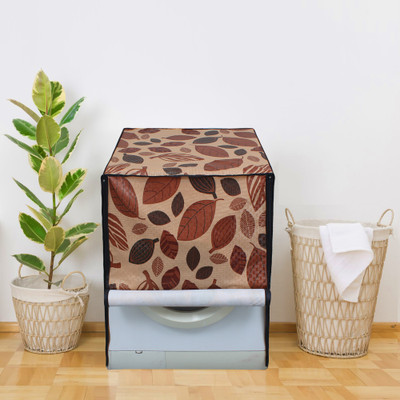 Glassiano Front Loading Washing Machine  Cover(Width: 60.96 cm, Orange, Brown)