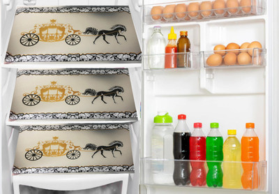Trendy Rabbit Fridge Mat(Width: 32 cm, Black)