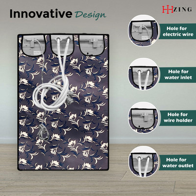 Hizing Top Loading Washing Machine  Cover(Width: 43 cm, Grey)