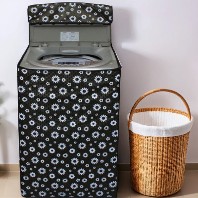 SANRAKSSHAN Top Loading Washing Machine  Cover(Width: 58.42 cm, Black, White)