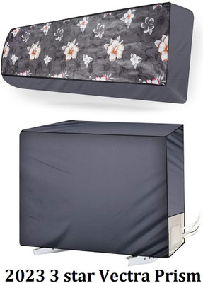 MW PRINTS Air Conditioner  Cover(Width: 111.76 cm, Grey Flower)