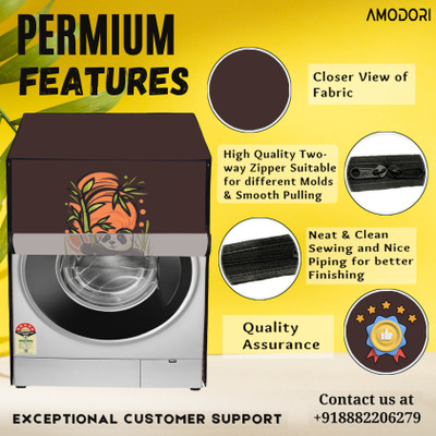Amodori Front Loading Washing Machine  Cover(Width: 66 cm, Brown, Orange)
