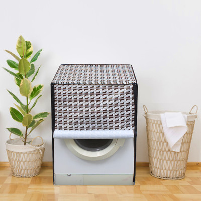 Glassiano Front Loading Washing Machine  Cover(Width: 60.96 cm, Silver, Brown)