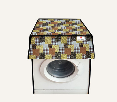 GURU-ISHMA Front Loading Washing Machine  Cover(Width: 60.96 cm, Brown, Black, Gold)
