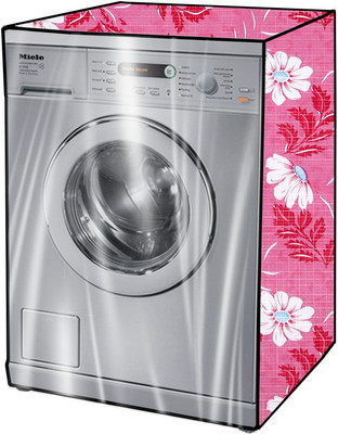 KVAR Front Loading Washing Machine  Cover(Width: 70 cm, White, Dark Pink)