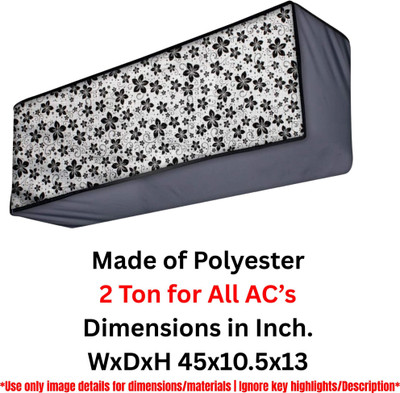 SOHTRA Air Conditioner  Cover(Width: 111 cm, Grey Black Flower)