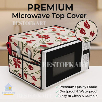 BESTOFKART Microwave Oven  Cover(Width: 91 cm, Pink)