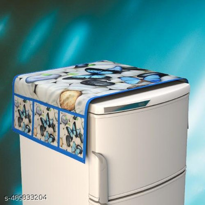 ARTESHKK Refrigerator  Cover(Width: 53 cm, Blue)