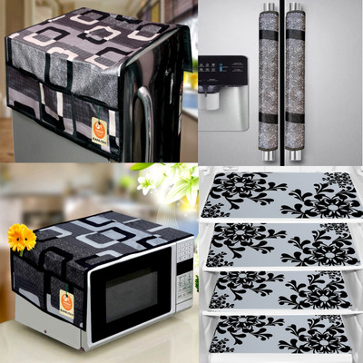 Kanushi Industries Refrigerator  Cover(Width: 99 cm, Black)