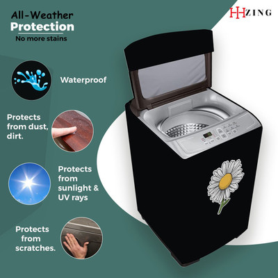 Hizing Top Loading Washing Machine  Cover(Width: 66 cm, Black)