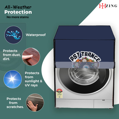 Hizing Front Loading Washing Machine  Cover(Width: 64 cm, Blue, Multicolor)