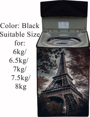 Declooms Top Loading Washing Machine  Cover(Width: 61 cm, Black)