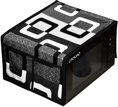 Crosmo Microwave Oven  Cover(Width: 54.61 cm, Black, White)