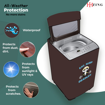 Hizing Top Loading Washing Machine  Cover(Width: 61 cm, Brown, Grey)