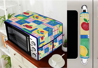 E-Retailer Microwave Oven  Cover(Width: 35 cm, Length-91cm) With utility Pockets and 1Pc Handle Cover (Blue, Pack of-2Pcs)