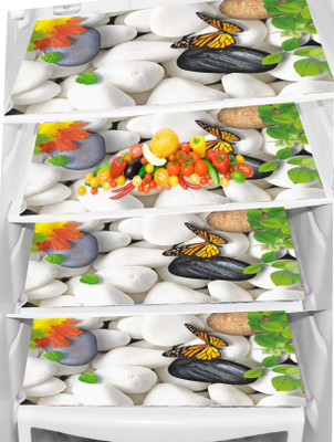 Trendy Rabbit Fridge Mat(Width: 32 cm, Blue, Transparent)