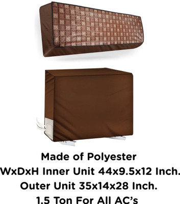 AG Creations Air Conditioner  Cover(Width: 111 cm, Brown::Orange)