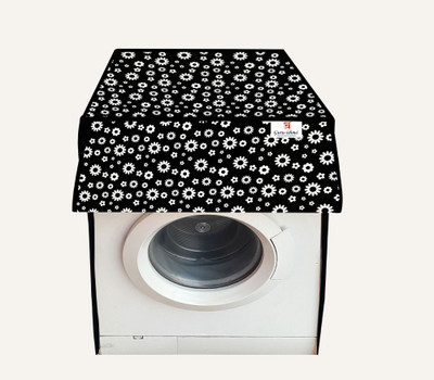 GURU-ISHMA Front Loading Washing Machine  Cover(Width: 60.96 cm, Black, White)