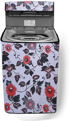 HOMBEAUTY Top Loading Washing Machine  Cover(Width: 56 cm, White, Maroon)