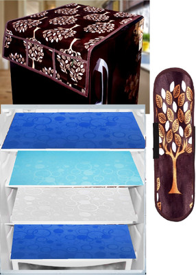 REVEXO Refrigerator  Cover(Width: 56.6 cm, Transparent, Multicolor)