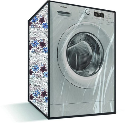 JM Homefurnishings Front Loading Washing Machine  Cover(Width: 74 cm, Maroon, Blue)