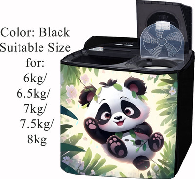 Declooms Semi-Automatic Washing Machine  Cover(Width: 84 cm, Black)