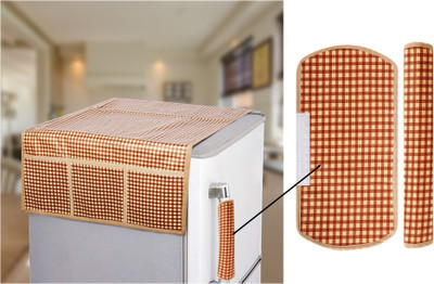 E-Retailer Refrigerator  Cover(Width: 99 cm, Value For Money Combo Pack Of 2 Piece, Brown)
