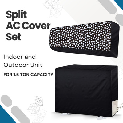 MW PRINTS Air Conditioner  Cover(Width: 111.76 cm, Black Dot)