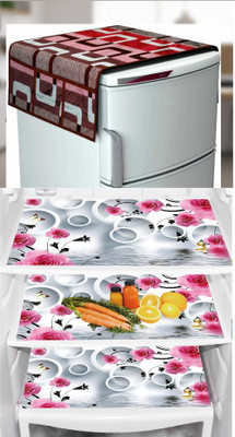 SANRAKSSHAN Refrigerator  Cover(Width: 1 cm, Multicolor, Pink)