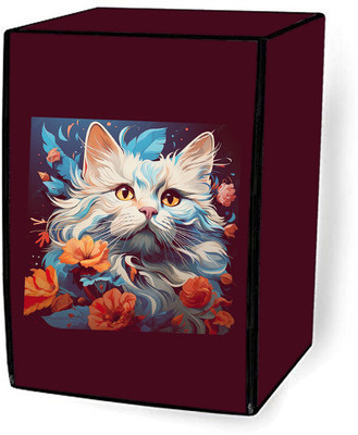 Delideal Front Loading Washing Machine  Cover(Width: 53 cm, Maroon)