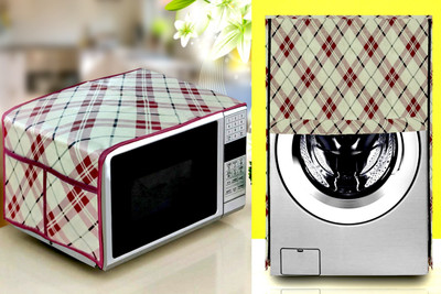 Kanushi Industries Front Loading Washing Machine  Cover(Width: 86 cm, beige, maroon)