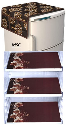 Kanha Gallery Refrigerator  Cover(Width: 54 cm, Brown)