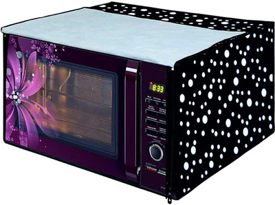 dyanifashion Microwave Oven  Cover(Width: 34.29 cm, PVC Microwave Oven Cover for Samsung 28L-MC28H5025VK, Black Dot)