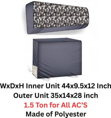 AG Creations Air Conditioner  Cover(Width: 111 cm, Grey::Silver)