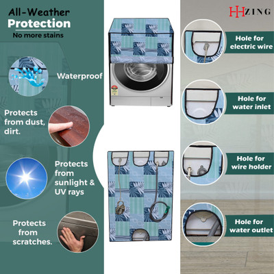 Hizing Front Loading Washing Machine  Cover(Width: 61 cm, Blue)