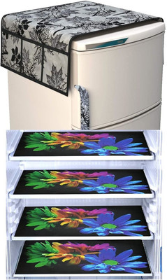 RichBox Refrigerator  Cover(Width: 54 cm, Black, Multicolor)