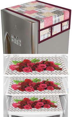 DPA Collection Refrigerator  Cover(Width: 54 cm, Maroon)