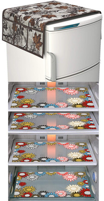Crosmo Refrigerator  Cover(Width: 53 cm, Multicolor)