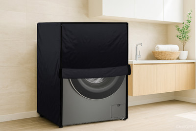 SVASTI Front Loading Washing Machine  Cover(Width: 60 cm, Black)