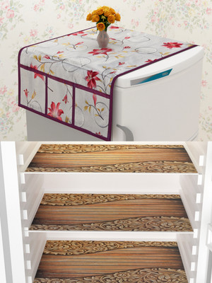 DesireTex Refrigerator  Cover(Width: 155 cm, MULTICOLOR)