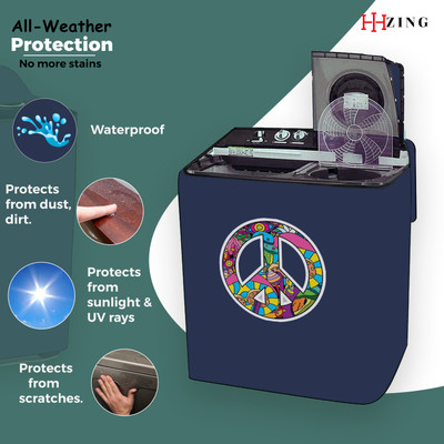 Hizing Semi-Automatic Washing Machine  Cover(Width: 78 cm, Blue, Purple)