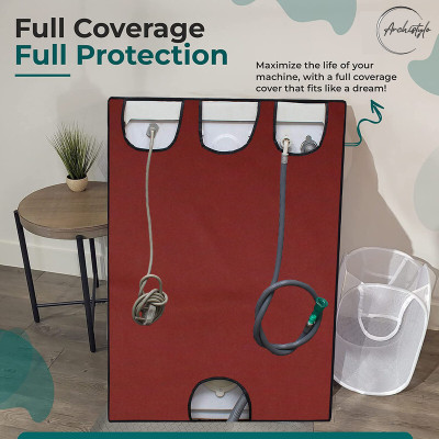 Archistylo Front Loading Washing Machine  Cover(Width: 63 cm, Maroon)