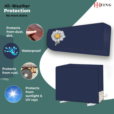 Hizing Air Conditioner  Cover(Width: 113 cm, Blue, Yellow)