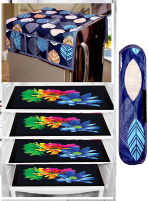 Creadcraft Refrigerator  Cover(Width: 91 cm, Multicolor)