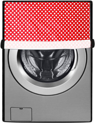 Housz Nation Front Loading Washing Machine  Cover(Width: 63 cm, Red, White)