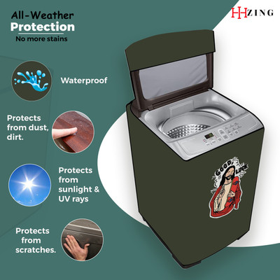 Hizing Top Loading Washing Machine  Cover(Width: 43 cm, Green)