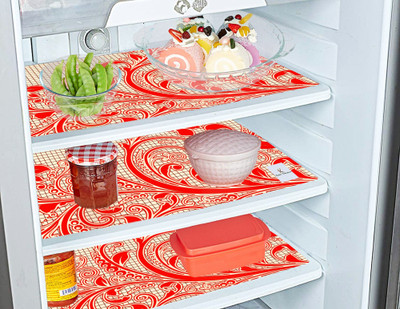 KUBER INDUSTRIES Fridge Mat(Width: 46 cm, Red)