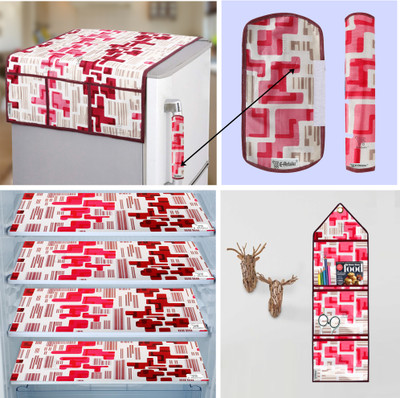 E-Retailer Refrigerator Cover(Width: 99 cm, Combo Set) (1Pc Fridge Cover+2Pc Handle Cover+4Pc Mat+1Pc Wall Hanging) (Red) E-Retailer Refrigerator Cover(Width: 99 cm, Combo Set) (1Pc Fridge Cover+2Pc Handle Cover+4Pc Mat+1Pc Wall Hanging) (Red)