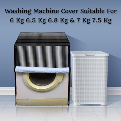 Wings Star Front Loading Washing Machine  Cover(Width: 54 cm, Black, White)
