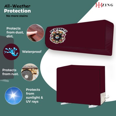 Hizing Air Conditioner  Cover(Width: 112 cm, Maroon, Multicolor)